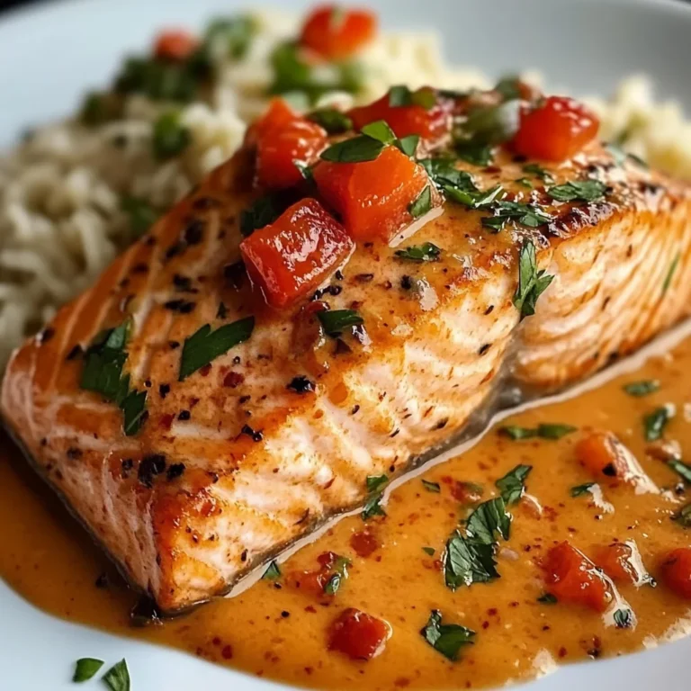 Creamy Roasted Red Pepper Salmon Recipe - Delicious & Easy