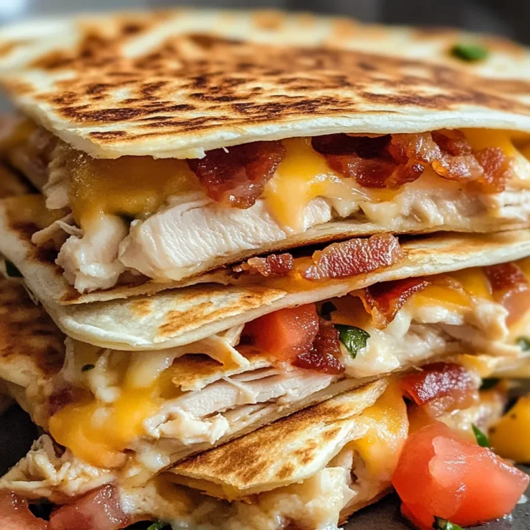 Easy Chicken Turkey Bacon Ranch Quesadilla