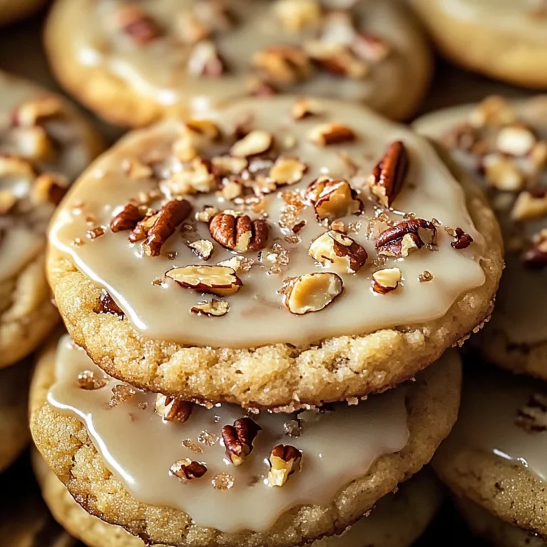 Frosted Butter Pecan Cookies