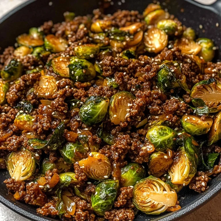 Ground Beef and Brussels Sprouts