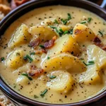 Hearty Cheddar Garlic Herb Potato Soup Recipe
