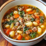 Italian Vegetable Soup with Spicy Sausage