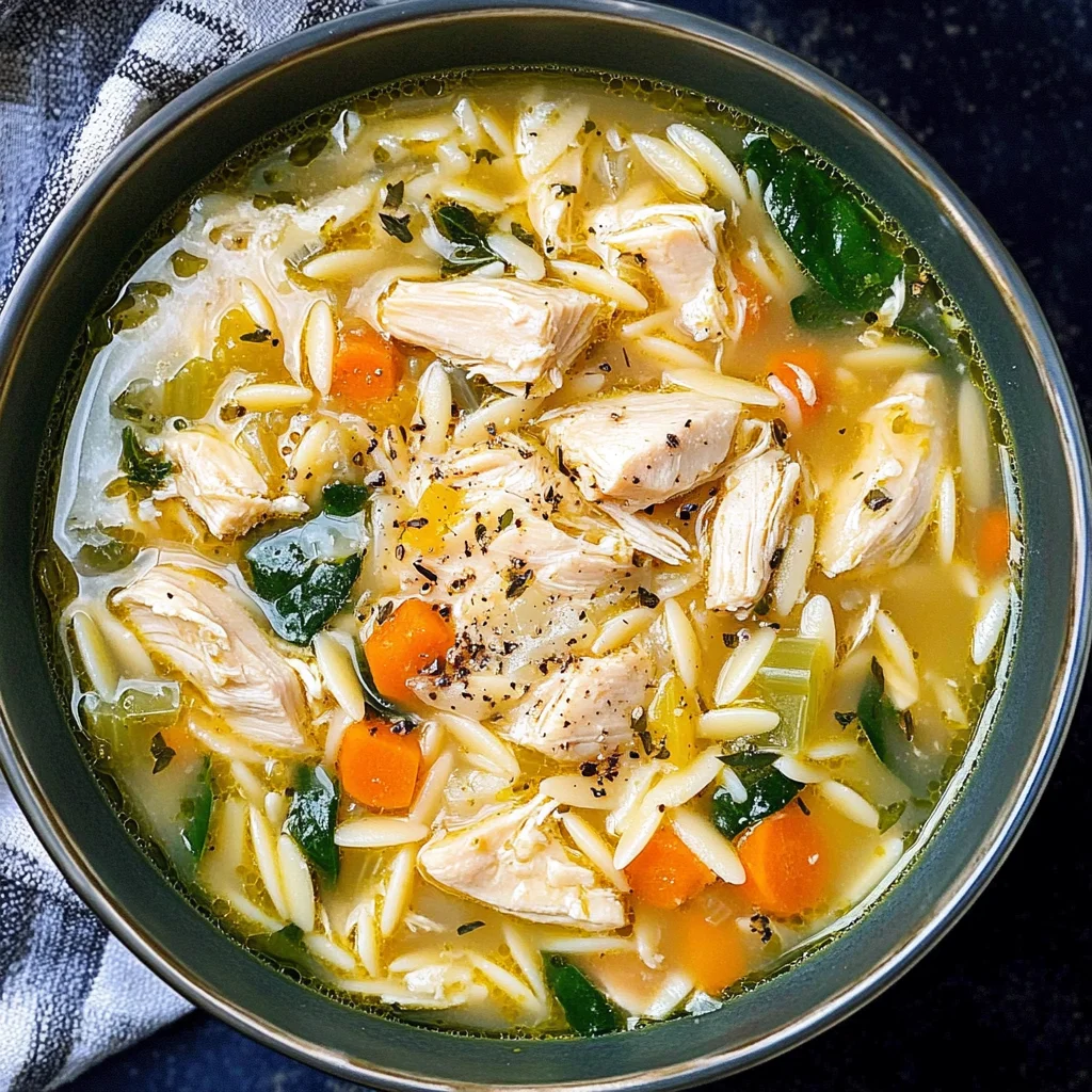 Lemon Chicken Orzo Soup