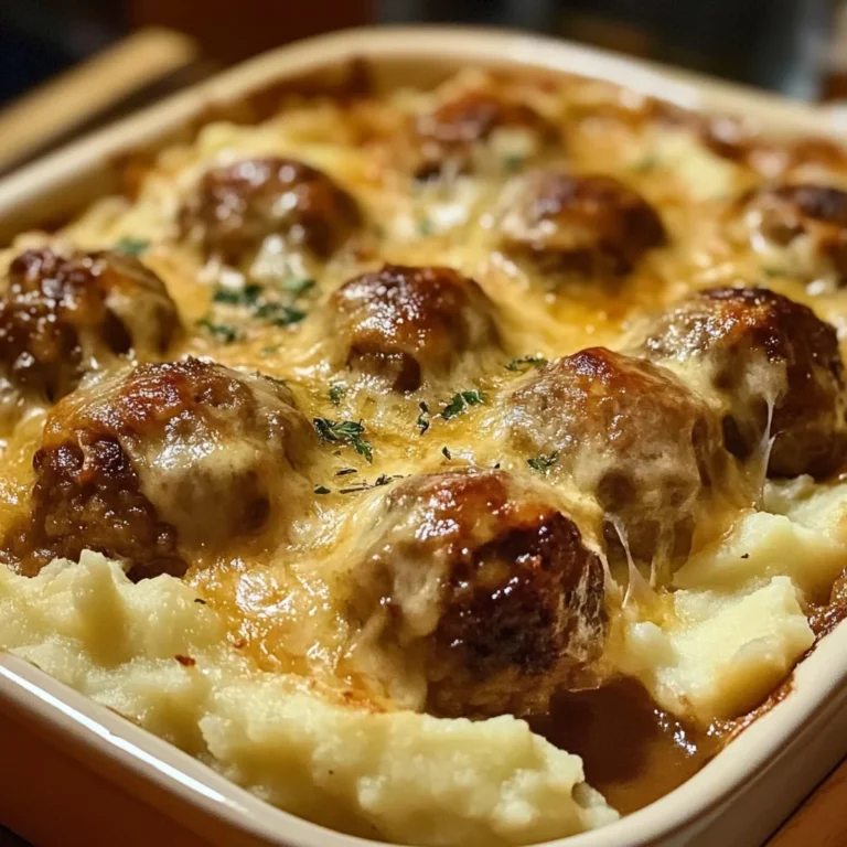 Meatball & Mashed Potato Bake