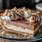No-Bake Cream Cheese Peanut Butter Pie with Chocolate Whipped Cream