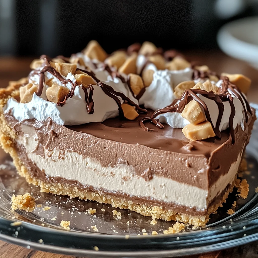 No-Bake Cream Cheese Peanut Butter Pie with Chocolate Whipped Cream