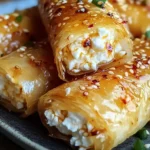 Oven Fried Feta Rolls with Chili Honey