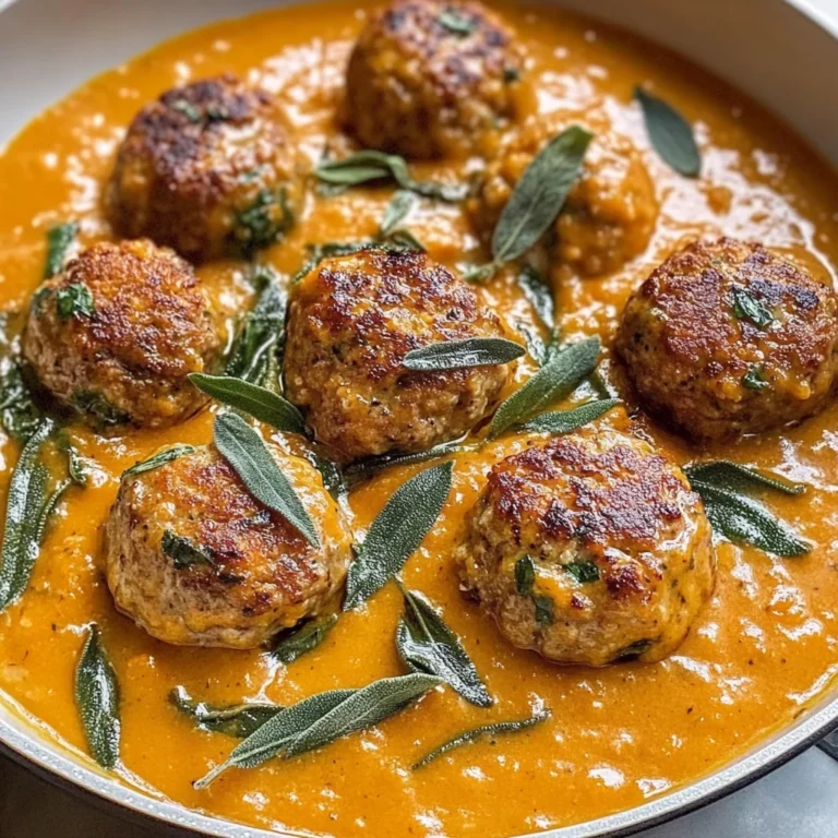 Turkey Meatballs in Pumpkin Sage Sauce