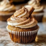 Vanilla Chai Pumpkin Latte Cupcakes with Cinnamon Brown Sugar Frosting