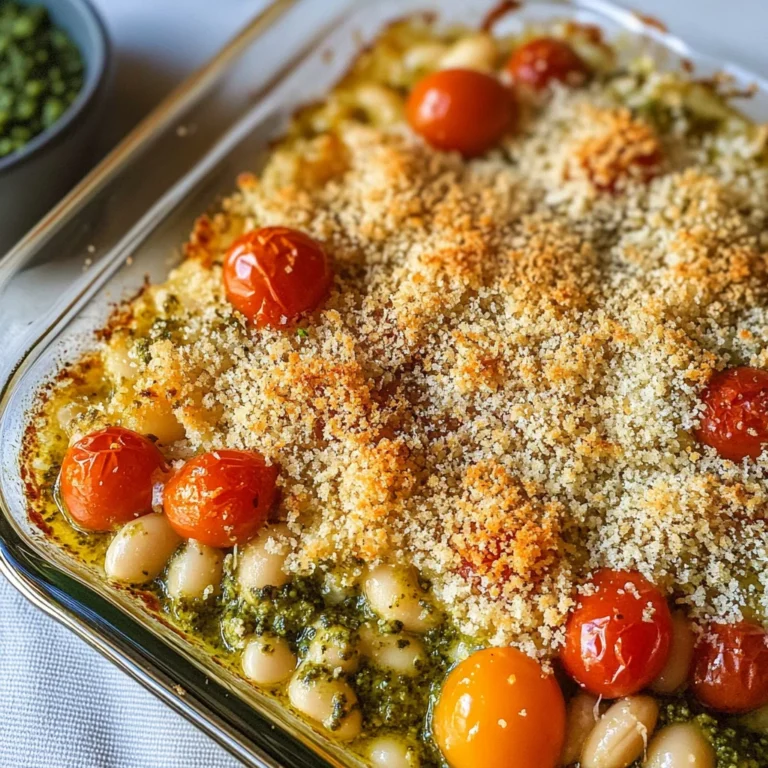 White Bean and Pesto Bake