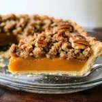 Bourbon Pumpkin Pie with a Salted Brown Butter Pecan Streusel