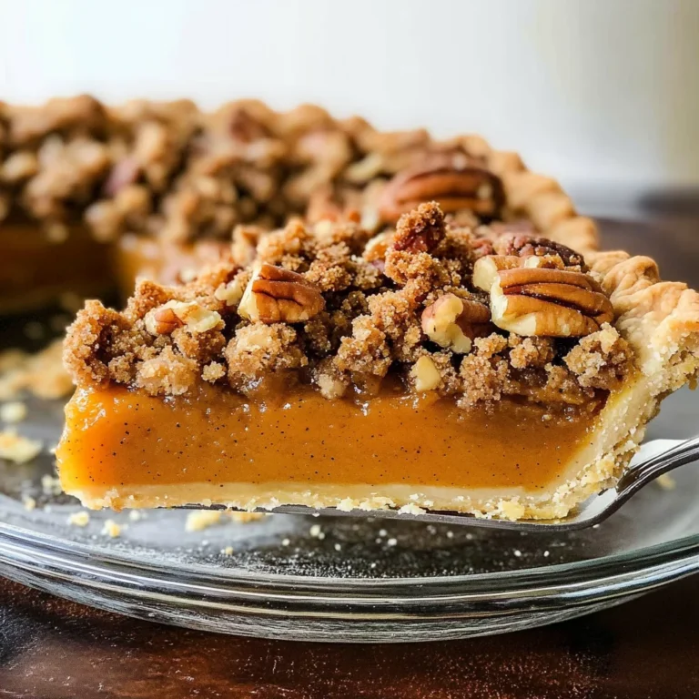 Bourbon Pumpkin Pie with a Salted Brown Butter Pecan Streusel