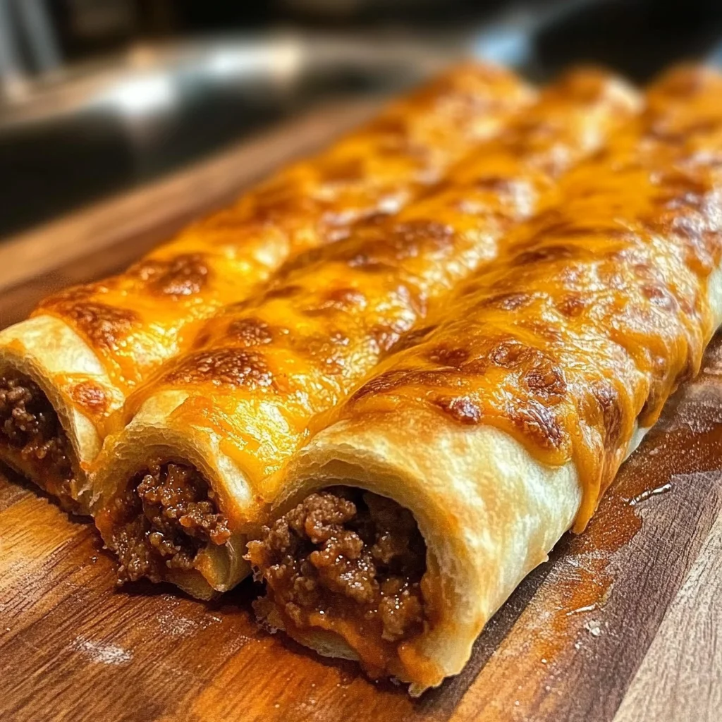 Cheesy Taco Stuffed Breadsticks with Taco Filling
