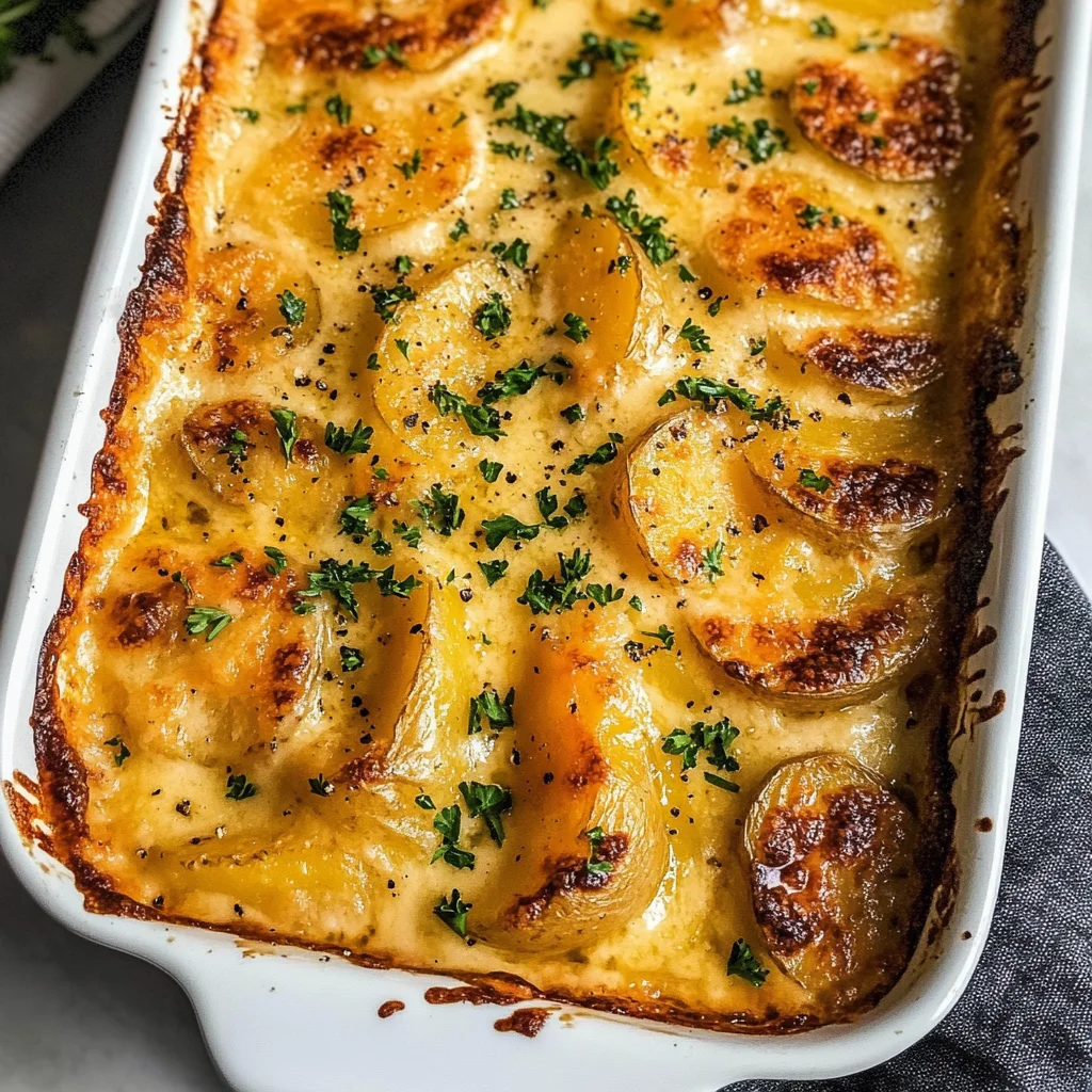 Dad’s Creamy & Cheesy Au Gratin Potatoes