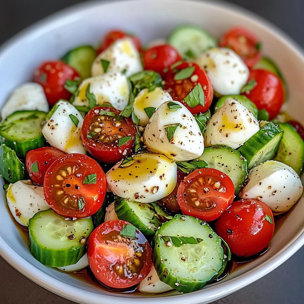Easy Cucumber Mozzarella Salad