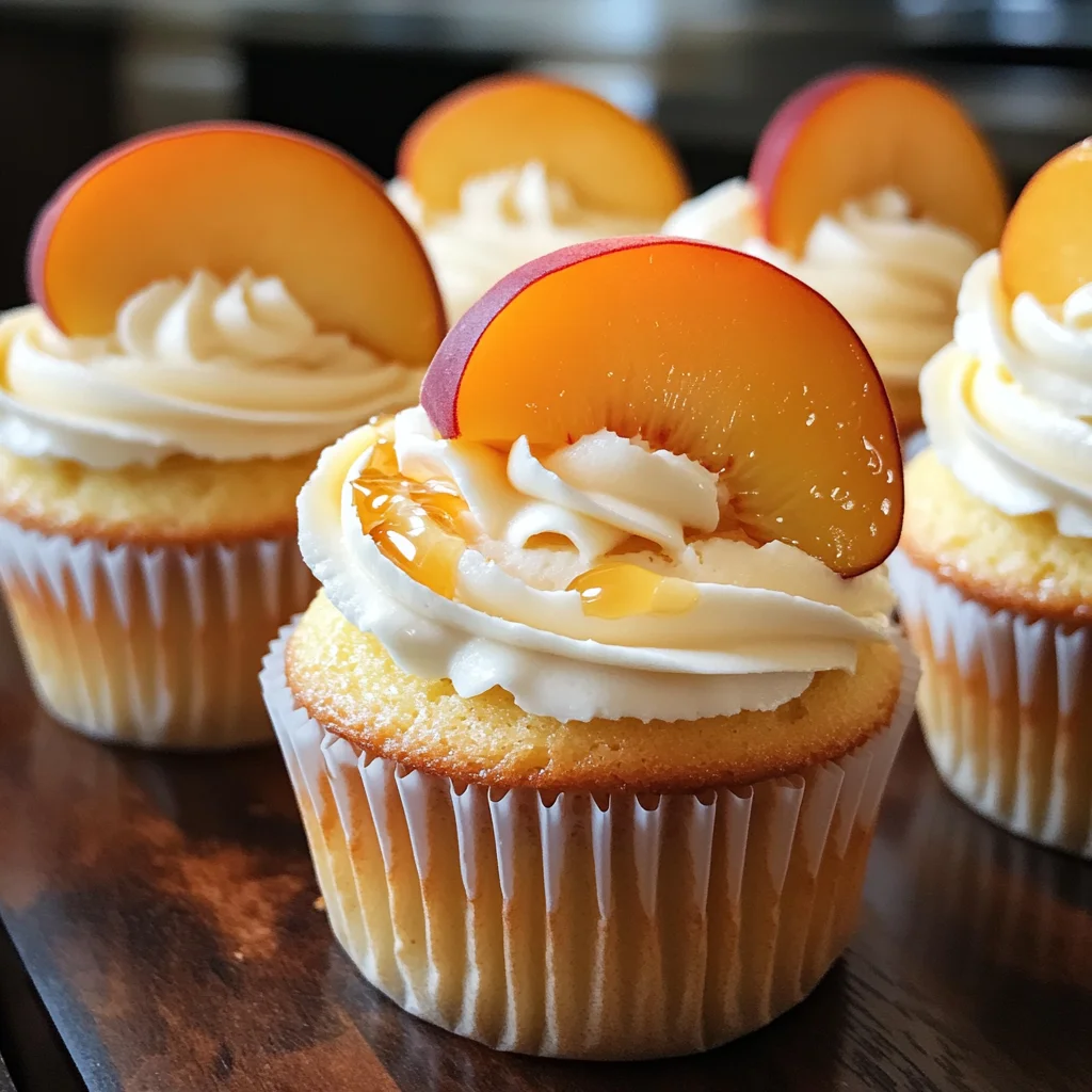 Honey Peach Cream Cheese Cupcakes