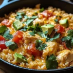 One Pot Queso Chicken and Rice : Easy Comfort Food
