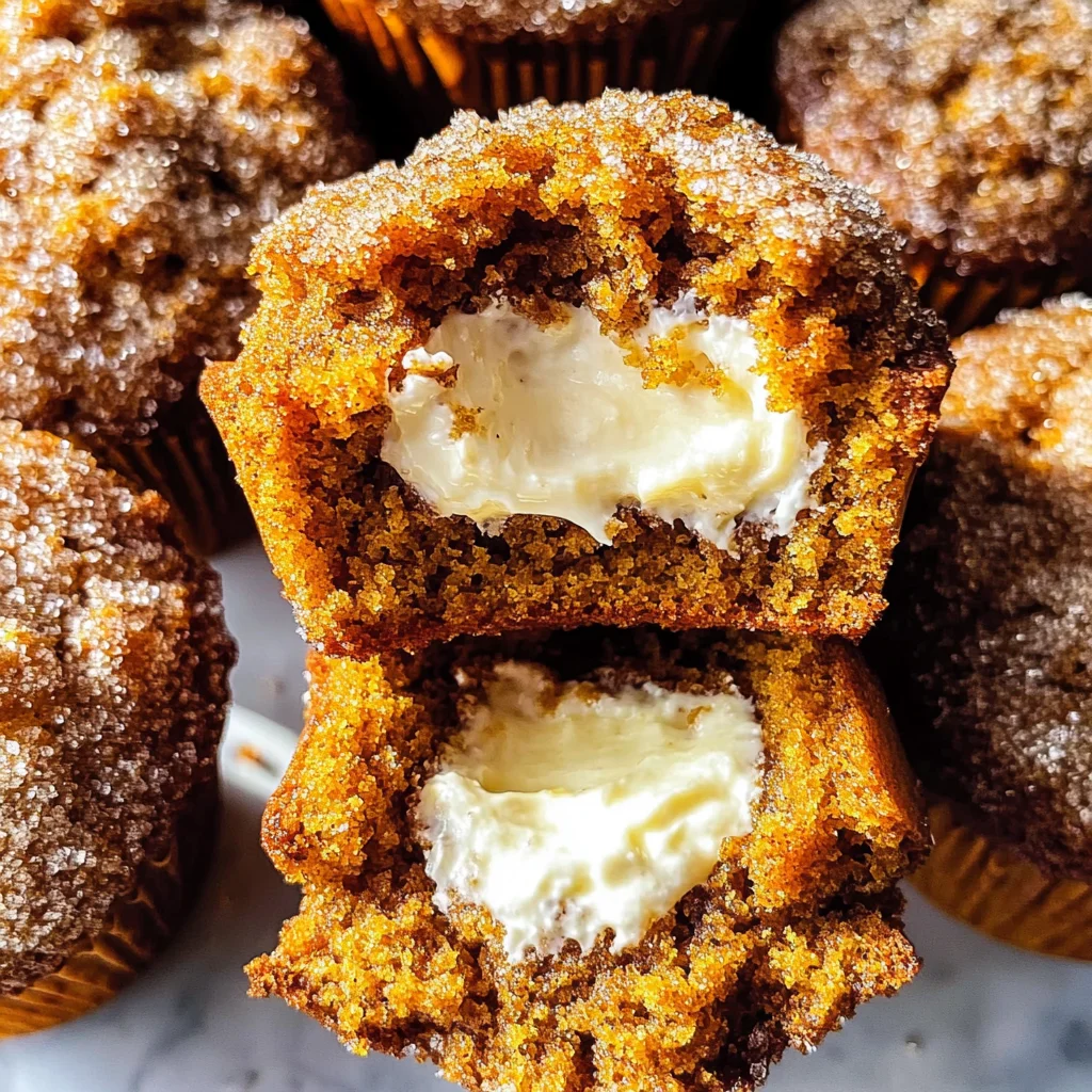 Pumpkin Muffins with Maple Cream Cheese Filling