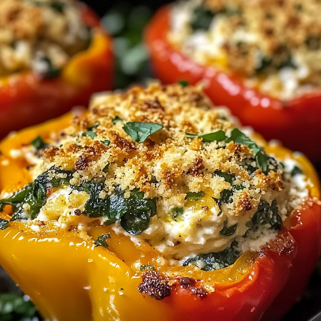 Spinach Ricotta Stuffed Peppers
