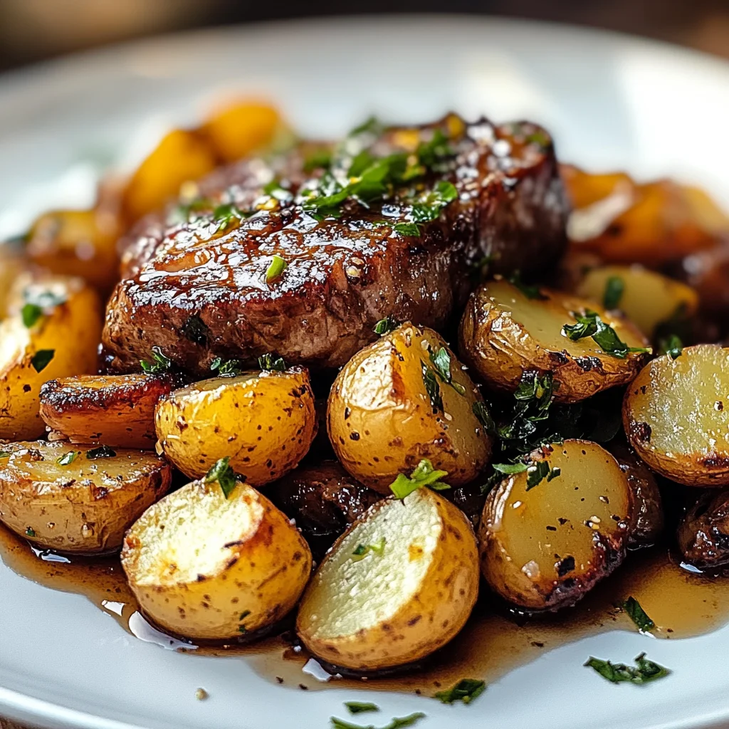 Sweet & Savory Honey Beef with Roasted Potatoes