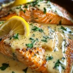Baked Salmon with Lemon Butter Cream Sauce