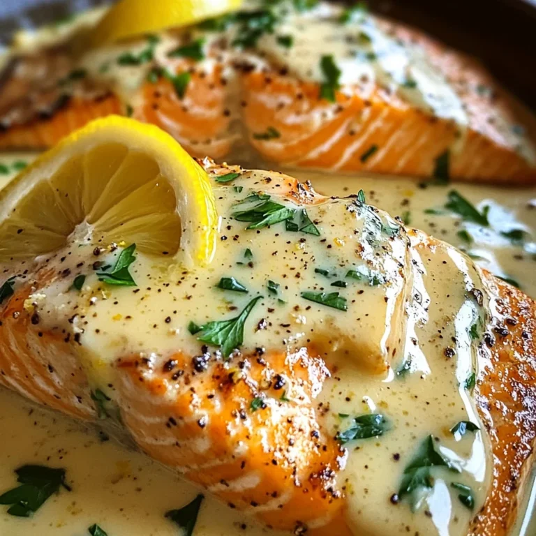 Baked Salmon with Lemon Butter Cream Sauce