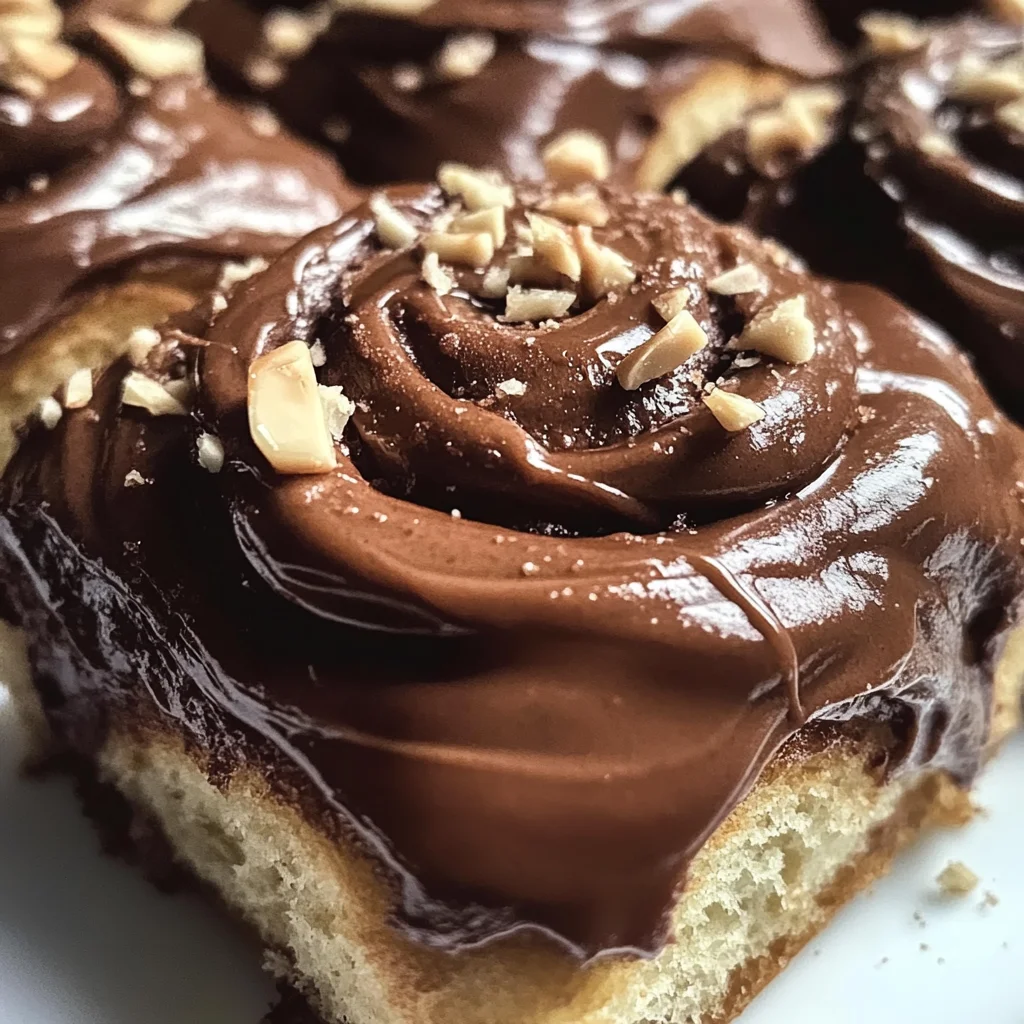 Chocolate Cinnamon Rolls with Hazelnut Icing