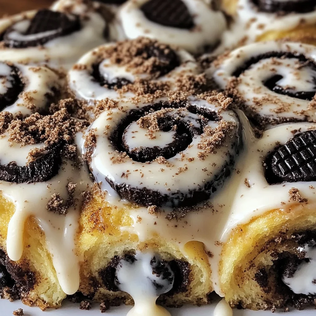 Cookies and Cream Cinnamon Rolls