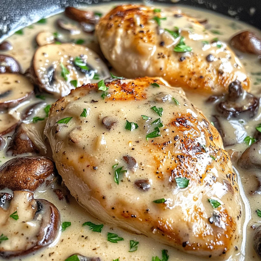Creamy Garlic Mushroom Chicken