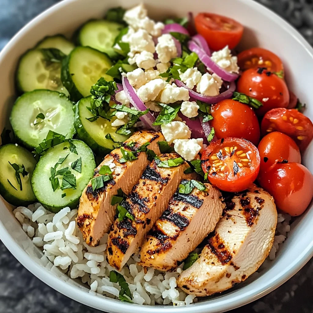 Mediterranean Chicken and Rice Bowl