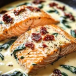Tuscan Salmon with Parmesan Cream Sauce